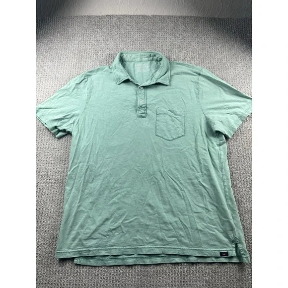 Faherty Sunwashed Organic Cotton Polo Shirt Mens XL Blue Casual Golf - Picture 2 of 13